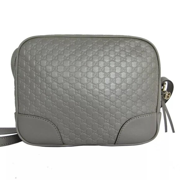 Auth GUCCI Micro Guccissima Crossbody Shoulder Bag gray leather - Picture 2 of 12